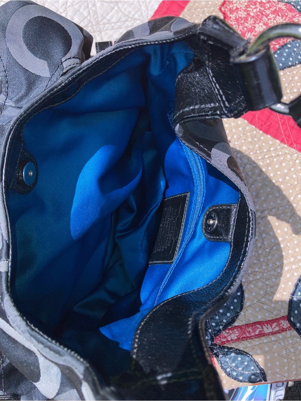 Coach Black & Charcoal Signature Hobo Bag - Picture 8 of 12